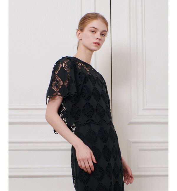 LOULOU WILLOUGHBY「【LOULOU WILLOUGHBY】タフタシシュウフレアスリーブブラウス」|シャツ・ブラウス|