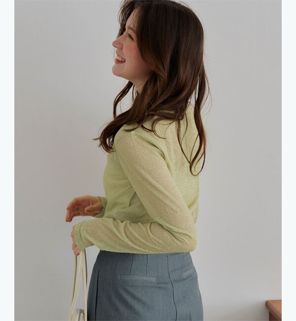 titivate「クルーネックラメシアートップス」|Tシャツ・カットソー|