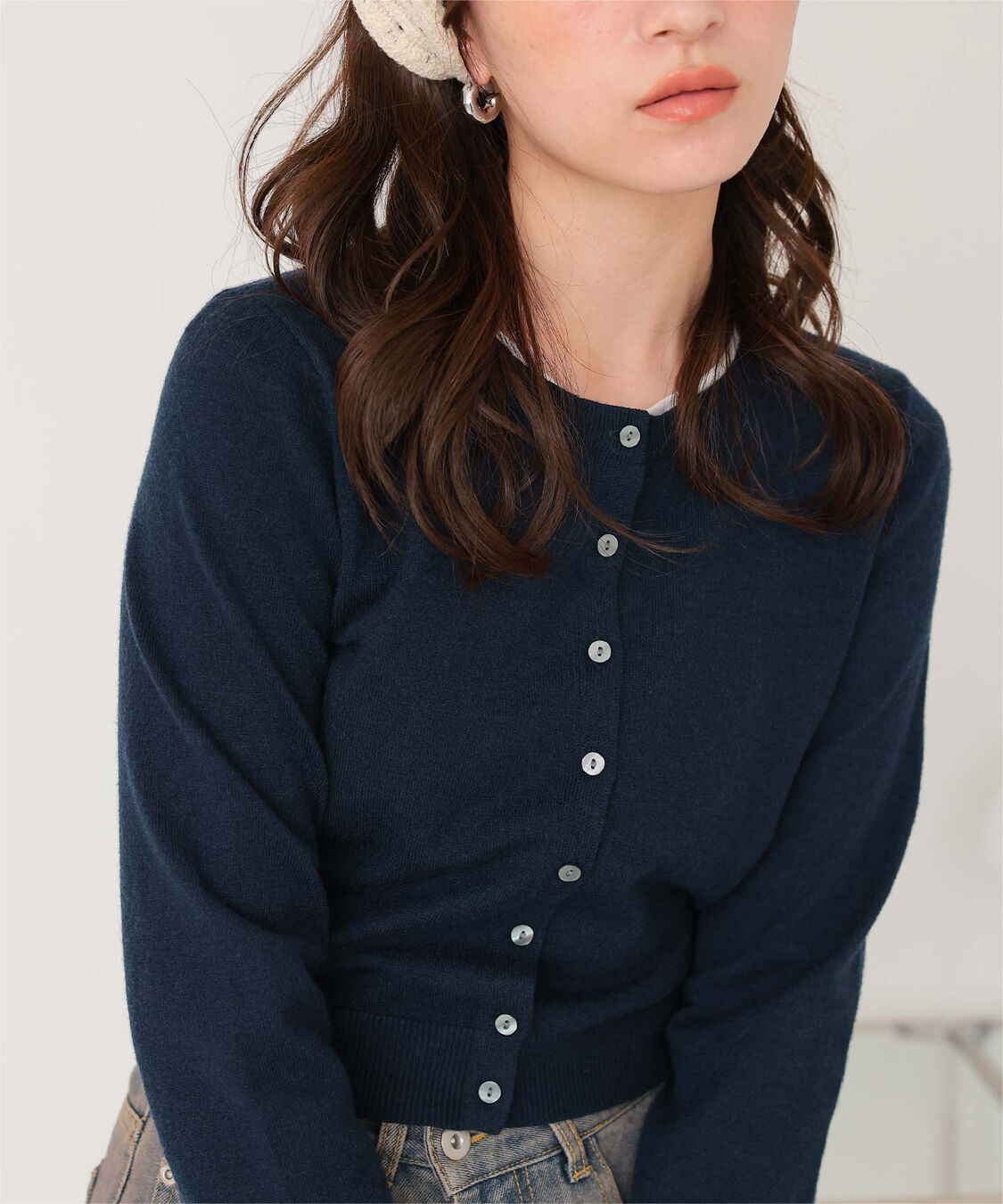 titivate「クルーネックニットカーディガン/トップス」|ニット・セーター|