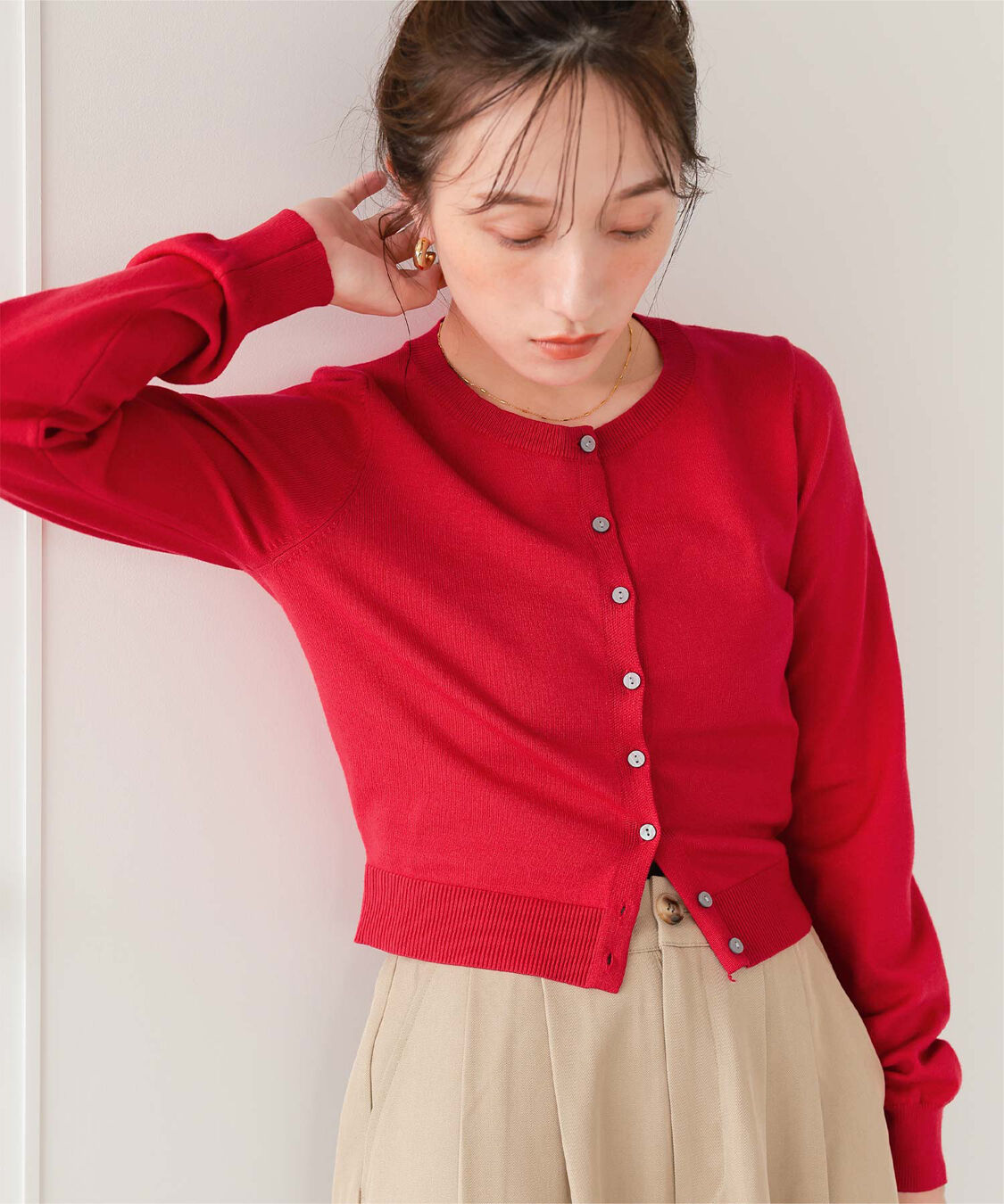 titivate「クルーネックニットカーディガン/トップス」|ニット・セーター|