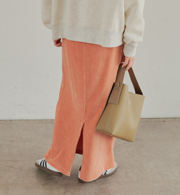  「【低身長・高身長対応】ストレッチコールスカート」|スカート|