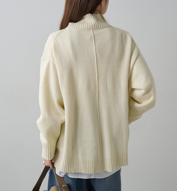  「【手洗いOK】ハンドウォッシャブルハイネックニット」|ニット・セーター|
