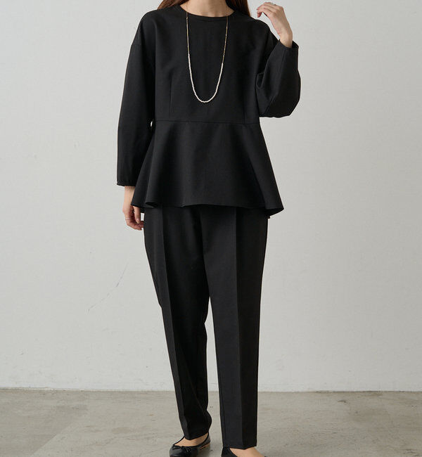  「【Du noir】バックリボンペプラムブラウス+スラックスパンツセット」|その他|