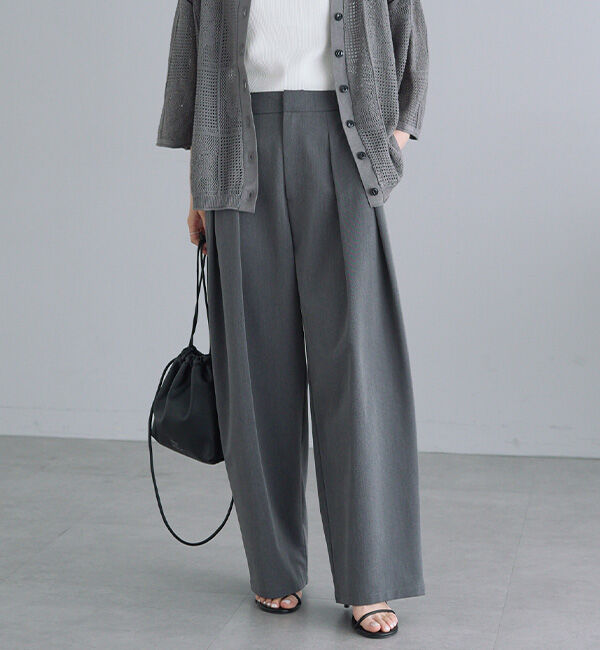  「【リバイバル/WEB限定】ツータックスラックスパンツ」|スラックス|グレー