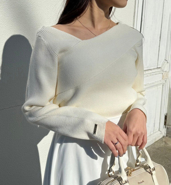  「【カラー豊富】アシンメトリーニット」|ニット・セーター|