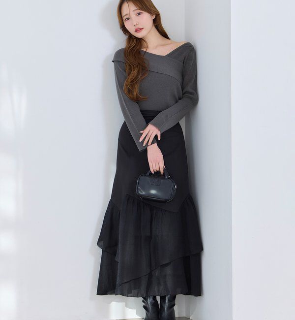  「【カラー豊富】アシンメトリーニット」|ニット・セーター|