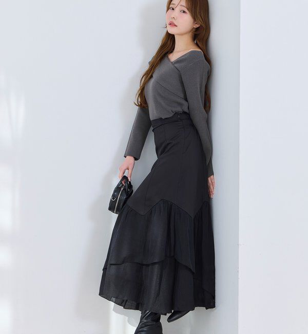  「【カラー豊富】アシンメトリーニット」|ニット・セーター|