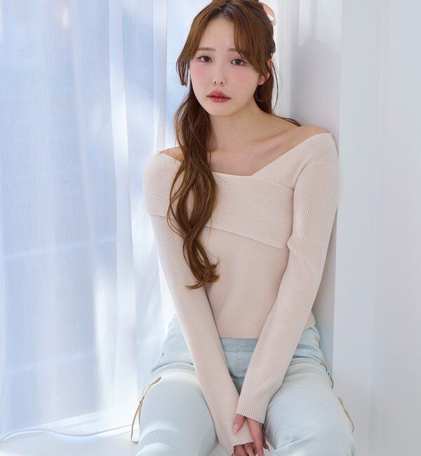  「【カラー豊富】アシンメトリーニット」|ニット・セーター|