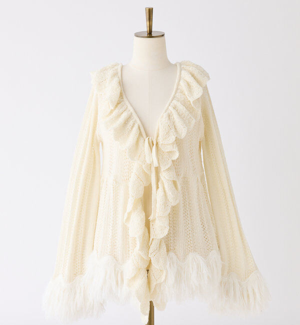  「【1枚で着映え】フリンジニットカーデ」|ニット・セーター|