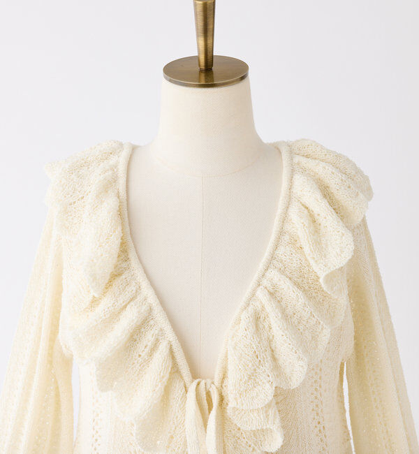  「【1枚で着映え】フリンジニットカーデ」|ニット・セーター|