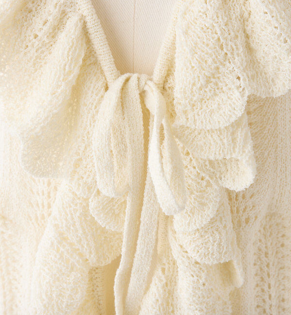  「【1枚で着映え】フリンジニットカーデ」|ニット・セーター|