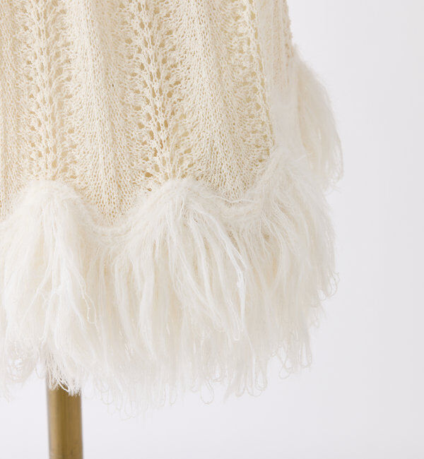  「【1枚で着映え】フリンジニットカーデ」|ニット・セーター|