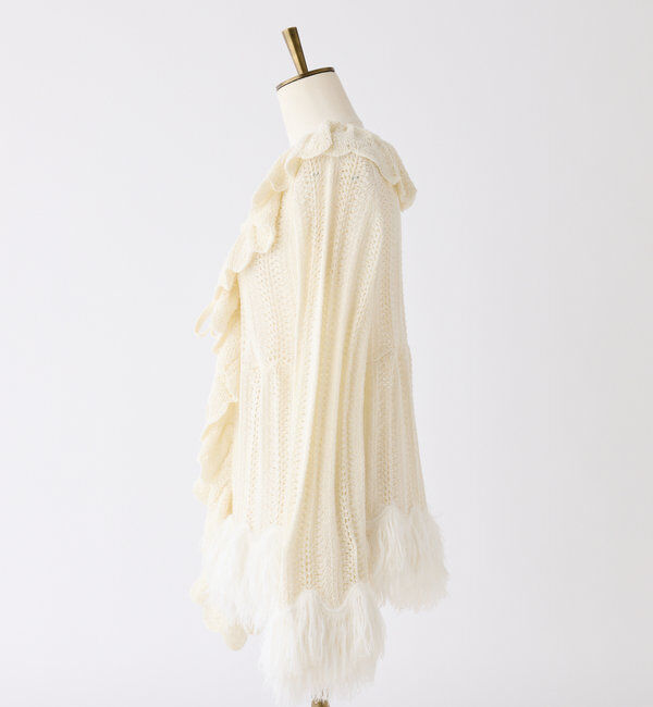  「【1枚で着映え】フリンジニットカーデ」|ニット・セーター|