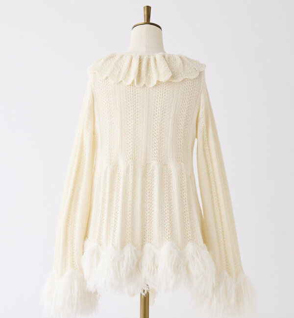  「【1枚で着映え】フリンジニットカーデ」|ニット・セーター|