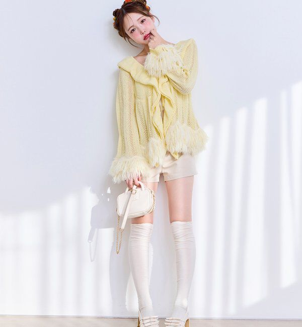  「【1枚で着映え】フリンジニットカーデ」|ニット・セーター|