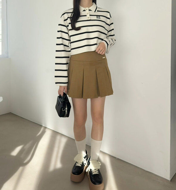  「プレート付プリーツミニスカート」|スカート|