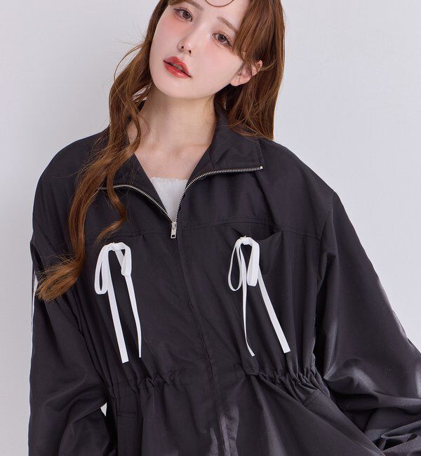  「サイドラインリボンブルゾン」|ダウンベスト・ベスト|