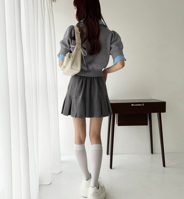  「今期トレンド/重ね襟半袖ニット」|ニット・セーター|