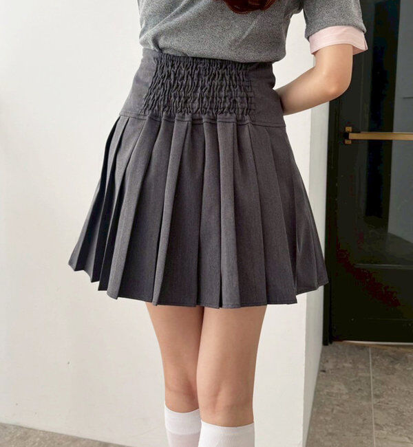  「チャーム付きイレヘムプリーツスカート/S・Mサイズ展開」|スカート|