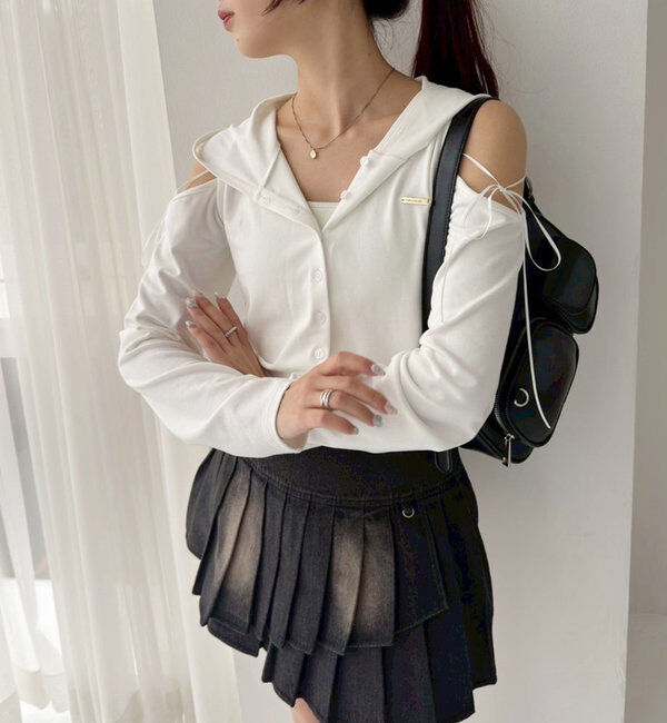  「チャーム付きイレヘムプリーツスカート/S・Mサイズ展開」|スカート|