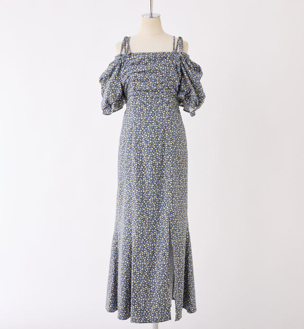  「バックリボンギャザーロングワンピ」|ワンピース|