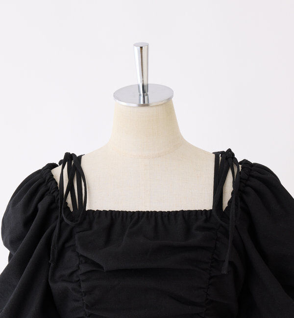  「バックリボンギャザーロングワンピ」|ワンピース|