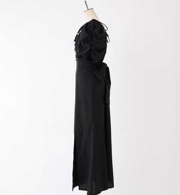  「バックリボンギャザーロングワンピ」|ワンピース|