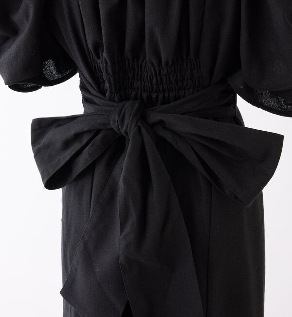  「バックリボンギャザーロングワンピ」|ワンピース|