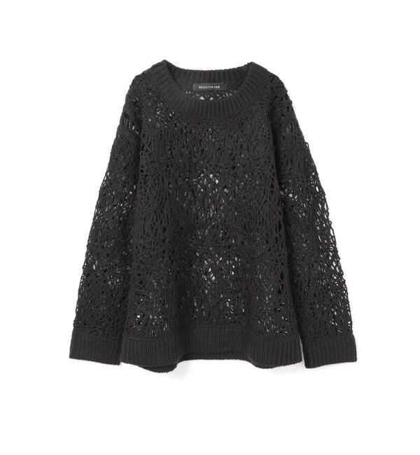 mizuiro ind「mizuiro ind ウェーブヤーンクルーネックプルオーバー」|ニット・セーター|