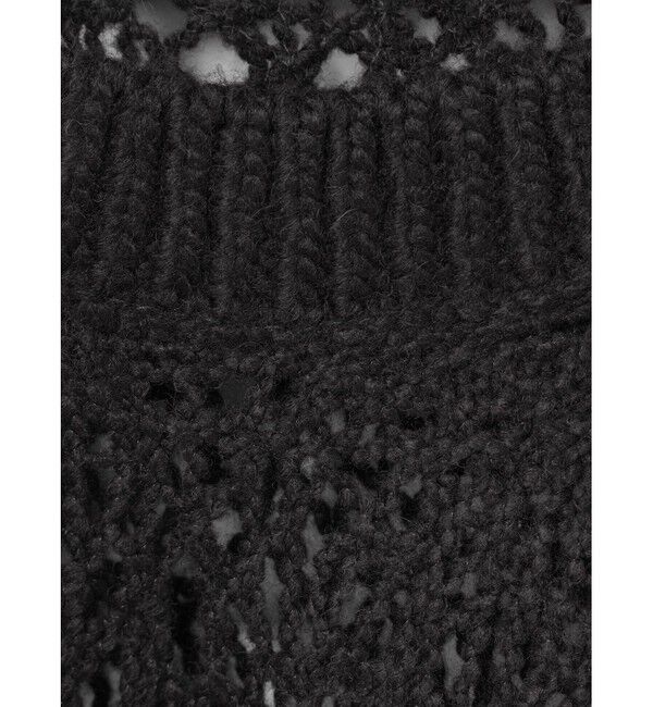 mizuiro ind「mizuiro ind ウェーブヤーンクルーネックプルオーバー」|ニット・セーター|