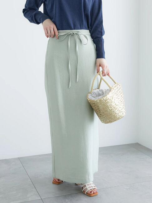 Te chichi「シャイニーロングタイトスカート」|スカート|グリーン