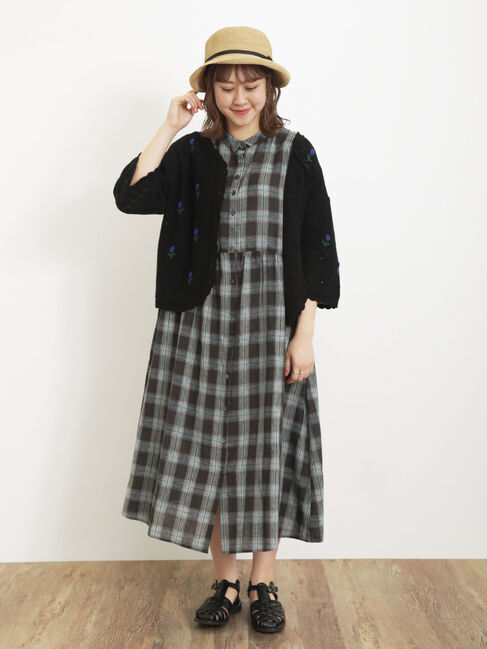 Samansa Mos2「【Sサイズ / WEB限定】【イージーケア】柄アソートリネン混シャツワンピース」|ワンピース|