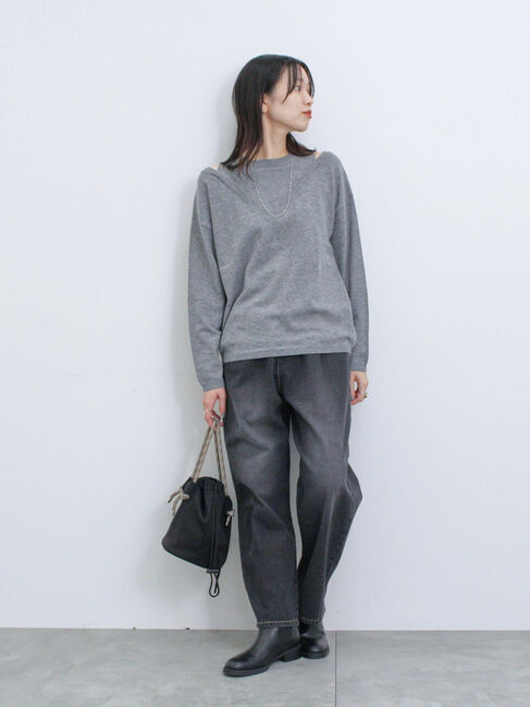 Samansa Mos2 blue「◎レイヤードライクニットプルオーバー」|ニット・セーター|