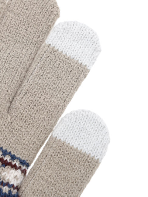 Samansa Mos2 blue「【スマホ対応】裏起毛雪柄グローブ」|手袋|