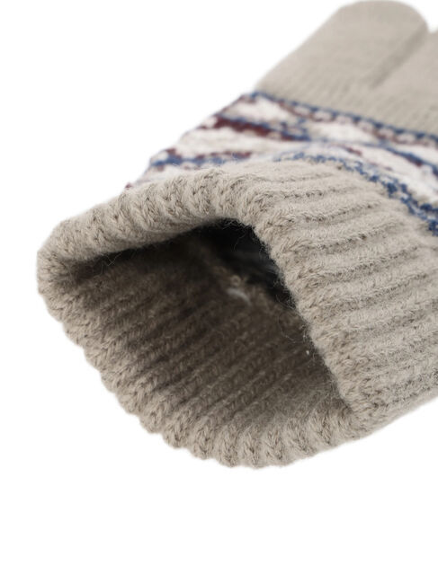 Samansa Mos2 blue「【スマホ対応】裏起毛雪柄グローブ」|手袋|