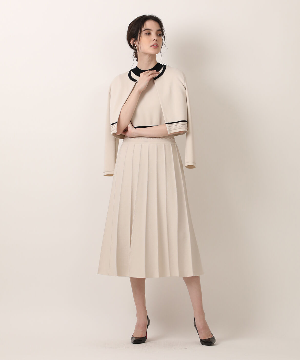 Maglie le cassetto「《M Maglie le cassetto》バイカラーニットワンピース」|ワンピース|