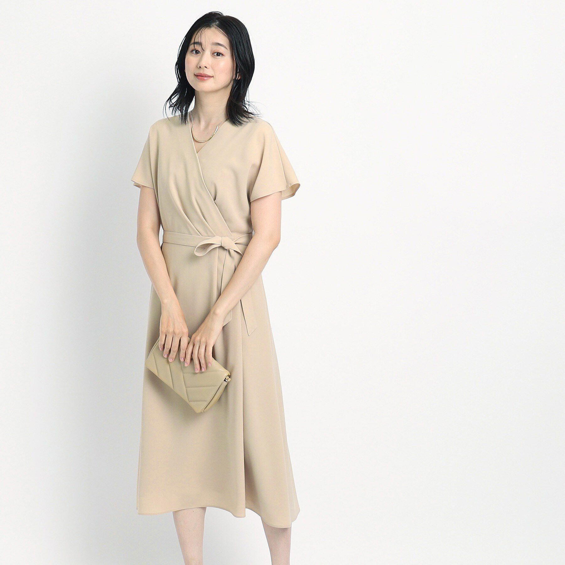 COUP DE CHANCE「【洗える／日本製／清涼感】夏におすすめ！女性らしいカシュクール風デザインワンピース」|ワンピース|