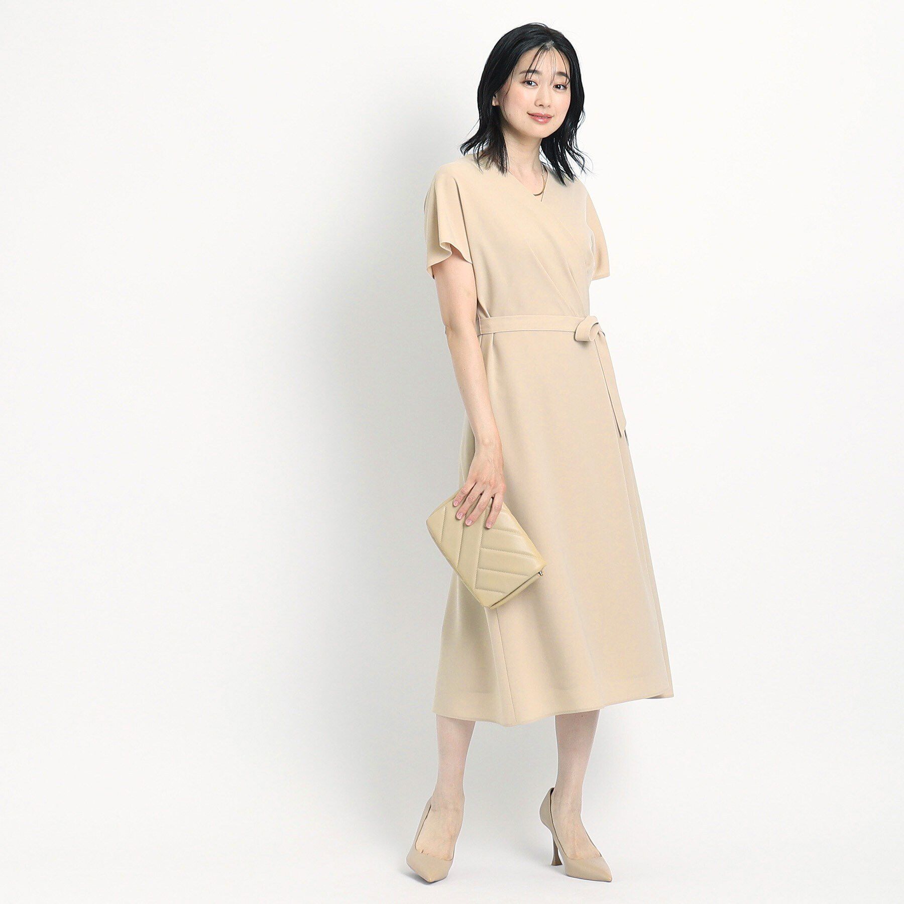 COUP DE CHANCE「【洗える／日本製／清涼感】夏におすすめ！女性らしいカシュクール風デザインワンピース」|ワンピース|