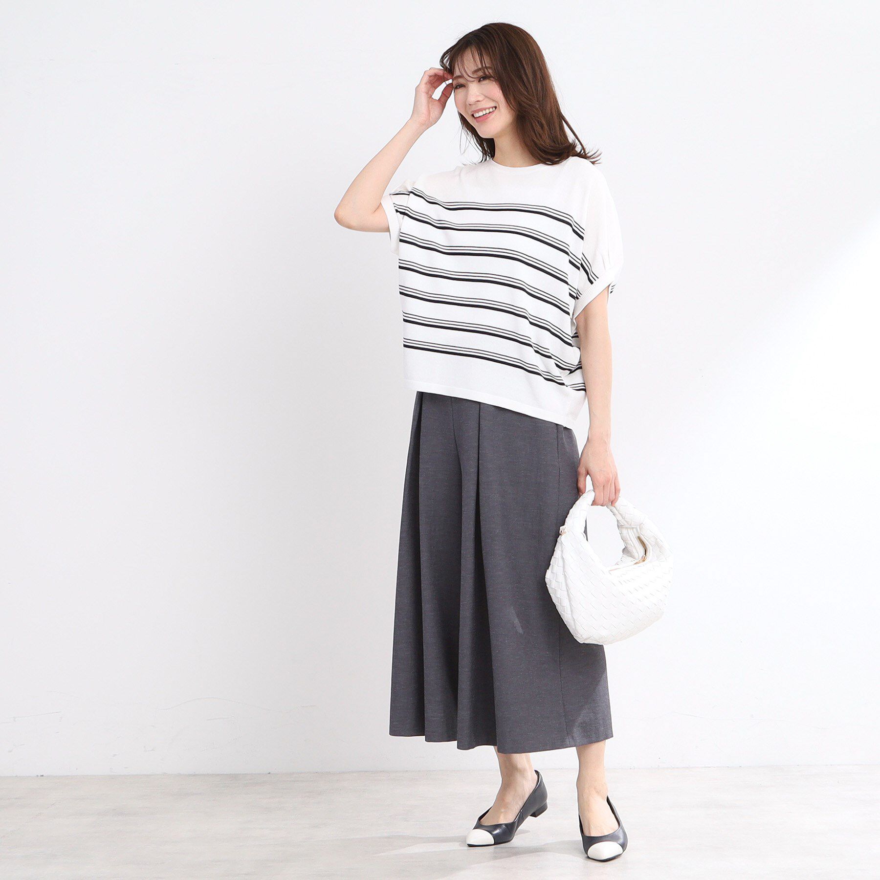 Reflect「【WEB先行カラーあり／手洗い可】スレッドボーダーニット」|ニット・セーター|