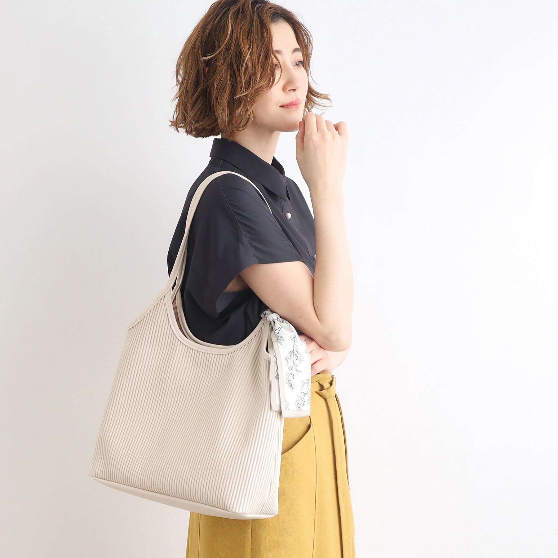 grove「プリーツスカーフトート」|トートバッグ|