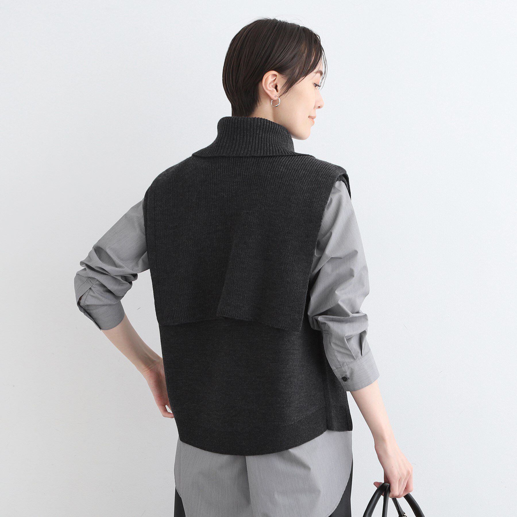 INDIVI「【洗える／2WAY】タートルネックニットケープ」|ニット・セーター|