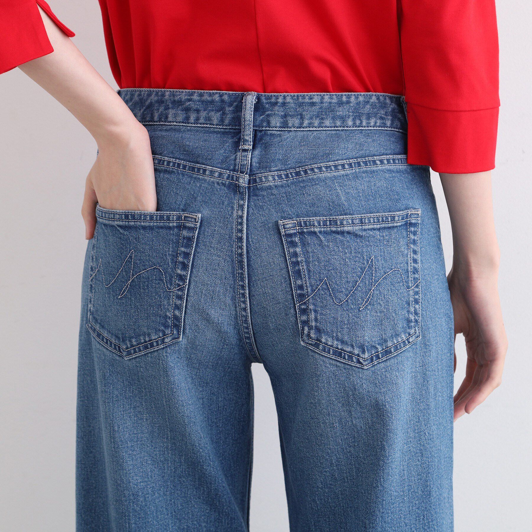 INDIVI「【洗える／オールシーズン】ストレートデニムパンツ」|デニム|