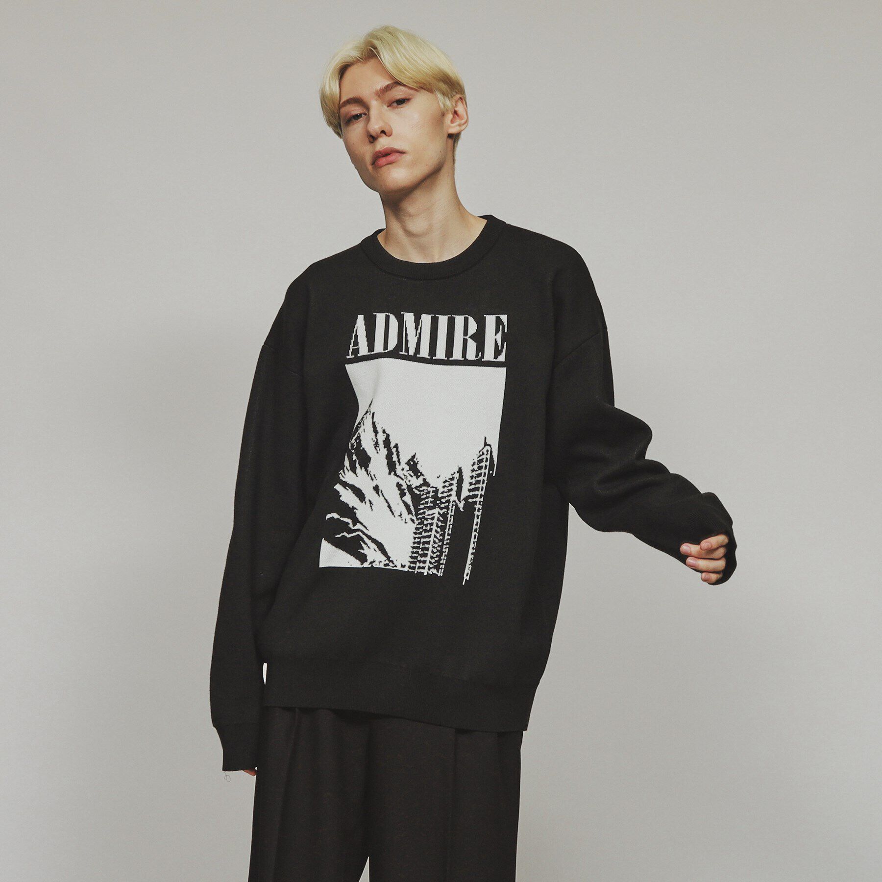 tk.TAKEO KIKUCHI「グラフィックニット」|ニット・セーター|ブラック(019)