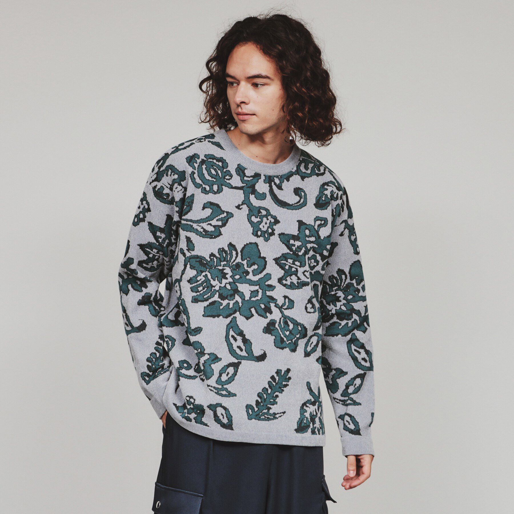 tk.TAKEO KIKUCHI「アソートモールニット」|ニット・セーター|ライトグレー(111