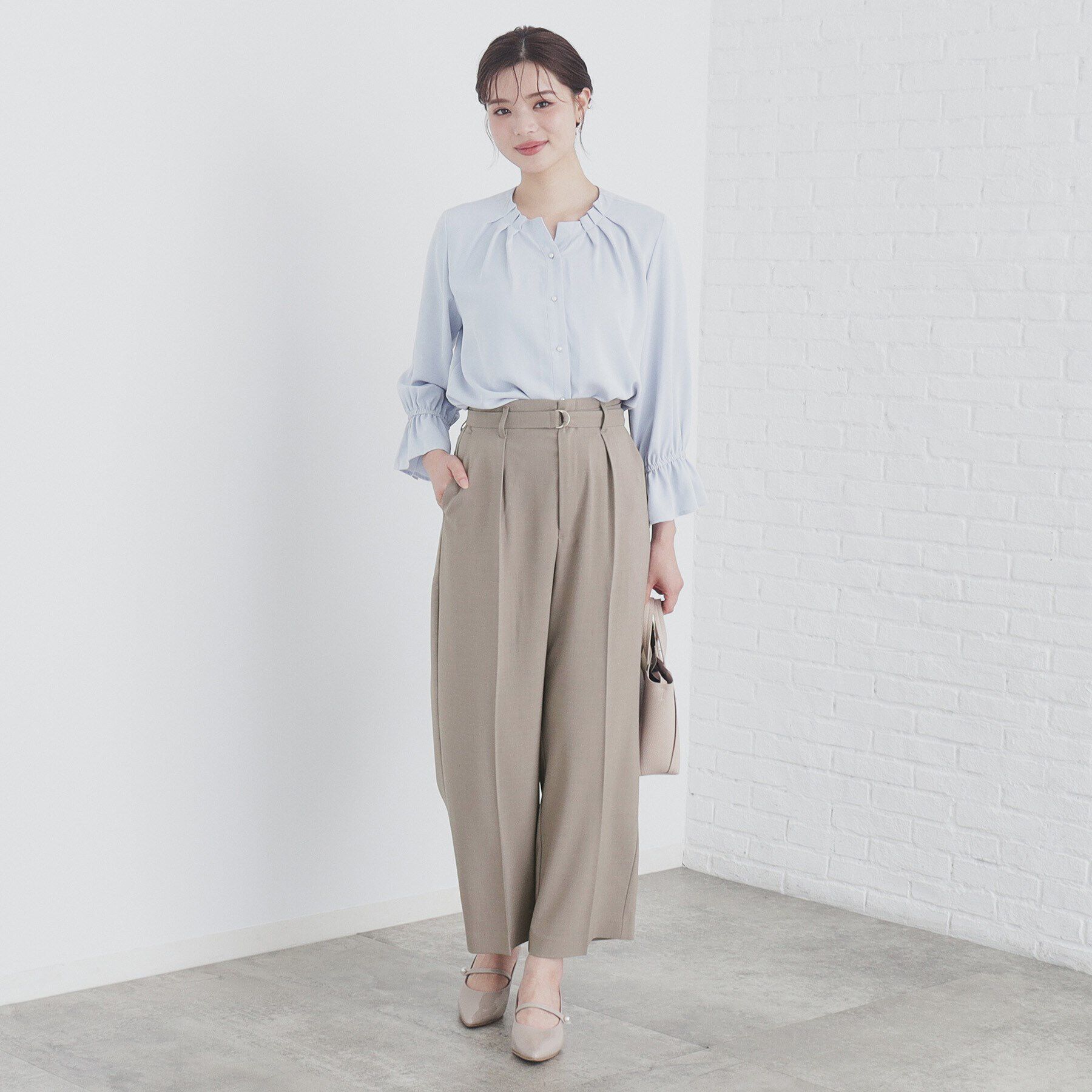 index「ストレッチベルテッドストレートパンツ【洗濯機洗い可/防シワ】」|その他|