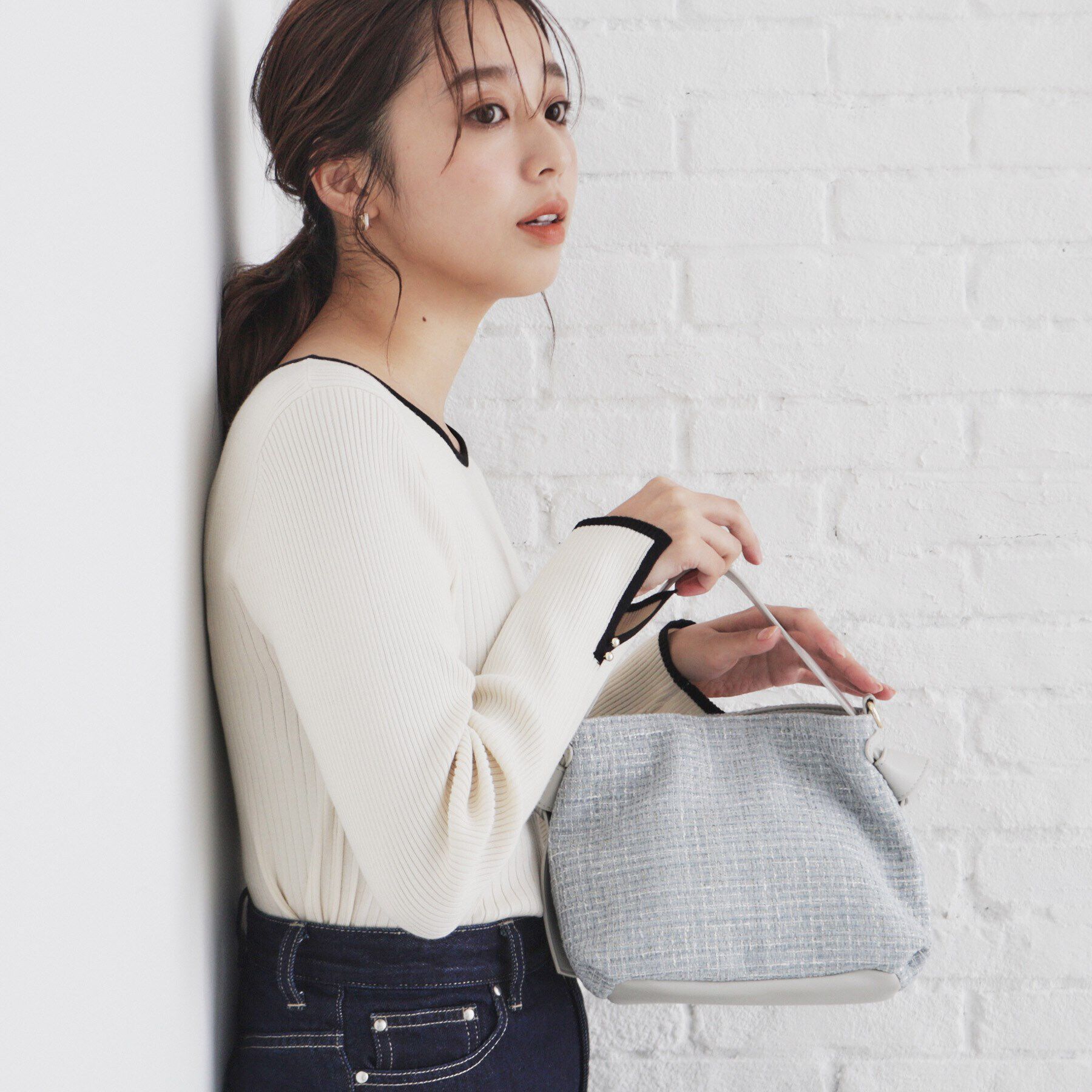 index「【2WAY】ショルダー付ツイードバッグ」|ショルダー・メッセンジャー|