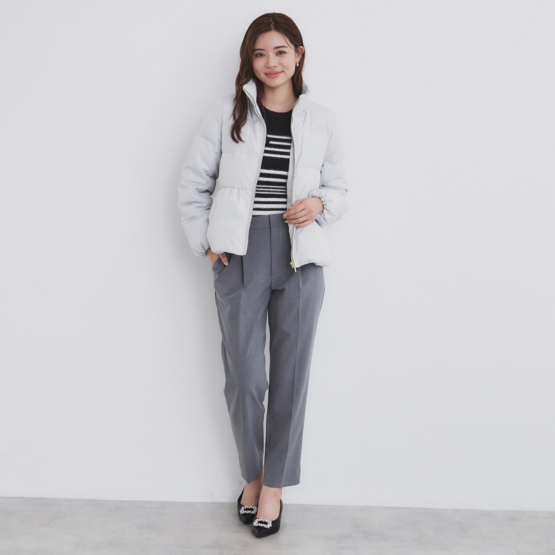 index「河田ダウン ライトペプラムコート【洗濯機洗い可/撥水/静電気防止裏地】」|ダウン|