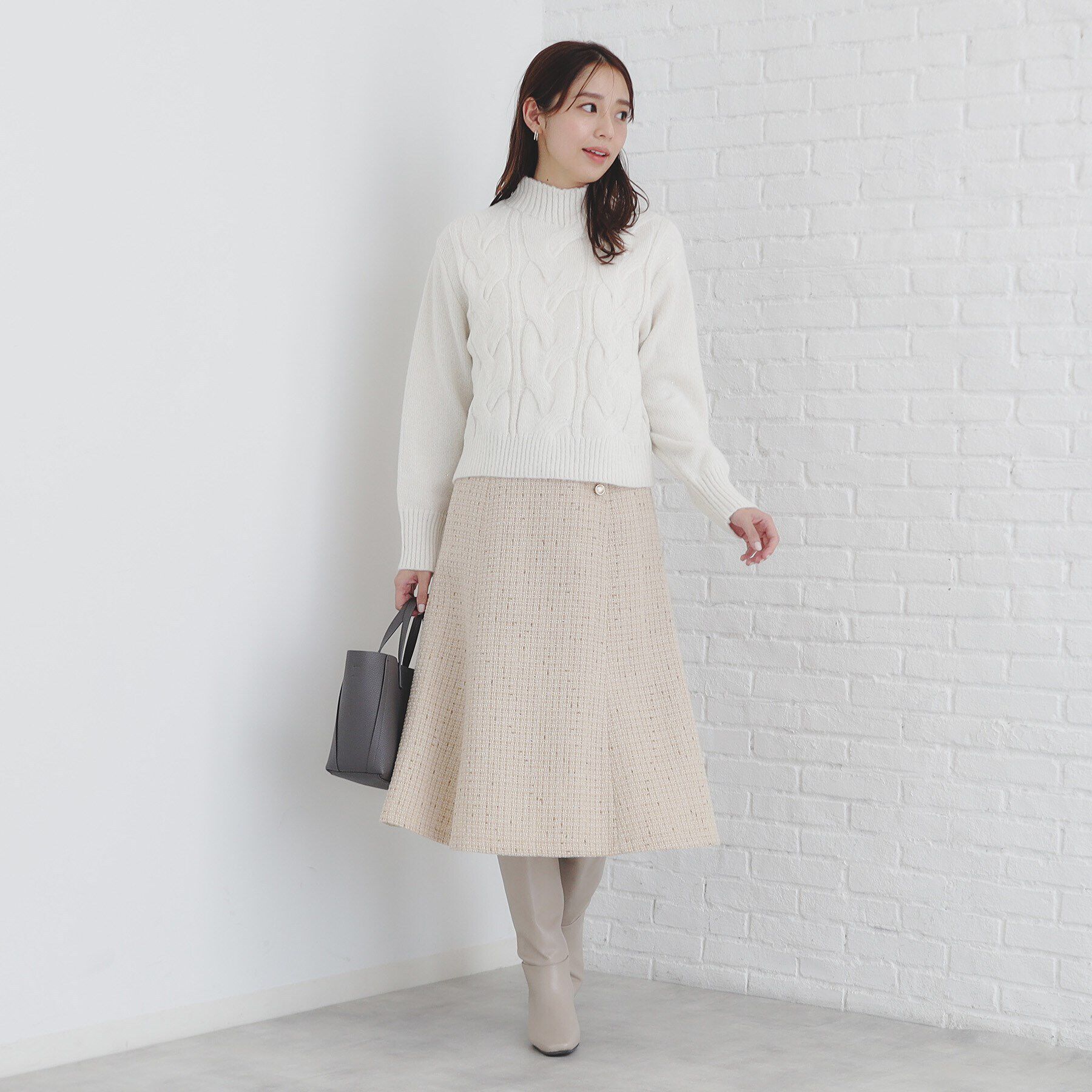 index「《美人百花掲載》スパンコールケーブルニット【洗濯機洗い可】」|ニット・セーター|