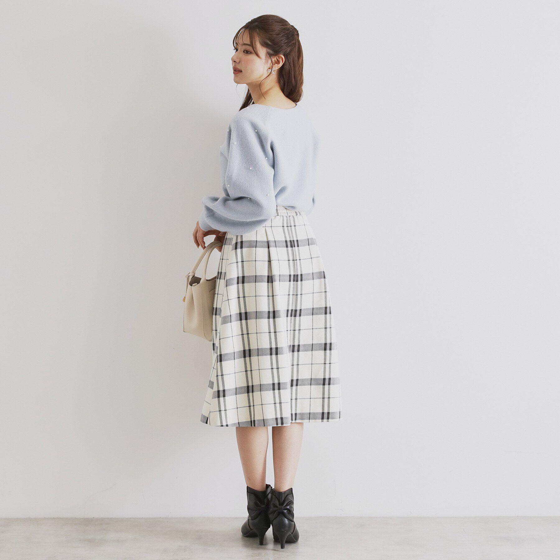 index「タックフレアチェックスカート【洗濯機洗い可】」|スカート|