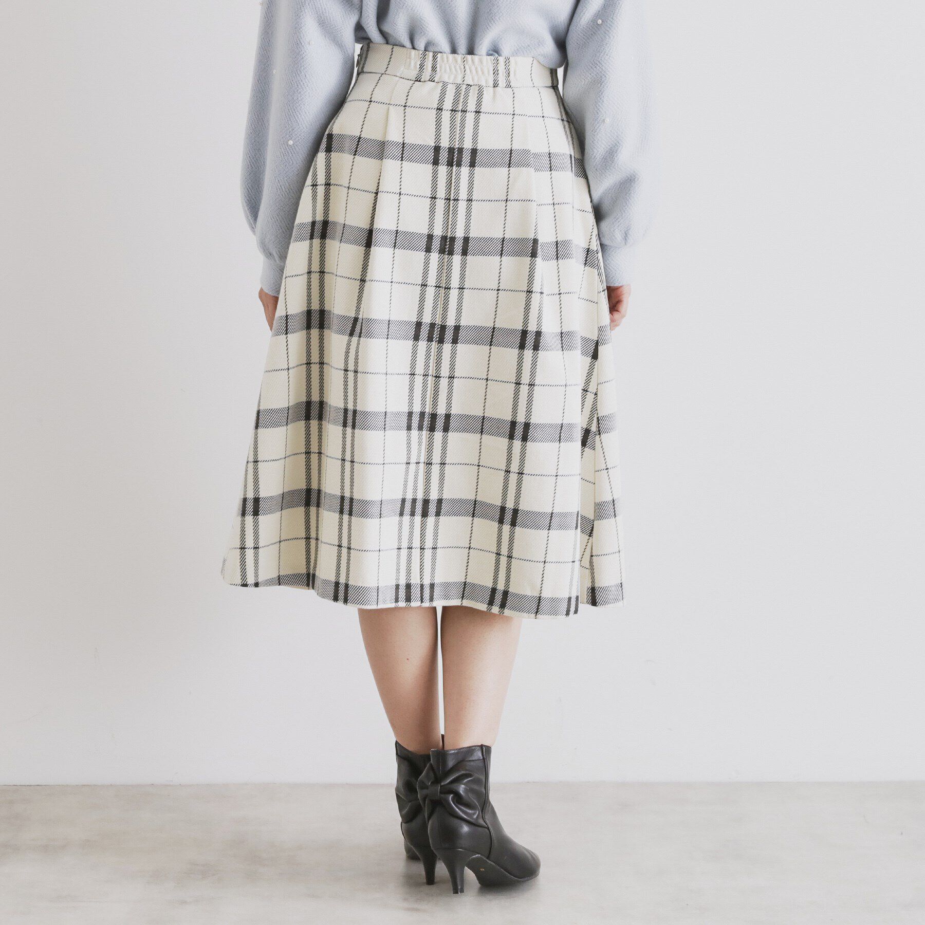 index「タックフレアチェックスカート【洗濯機洗い可】」|スカート|